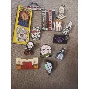 Horror Enamel Pin Set Lot Of 12 Chucky Terrifier Jason And More #3 Excellent